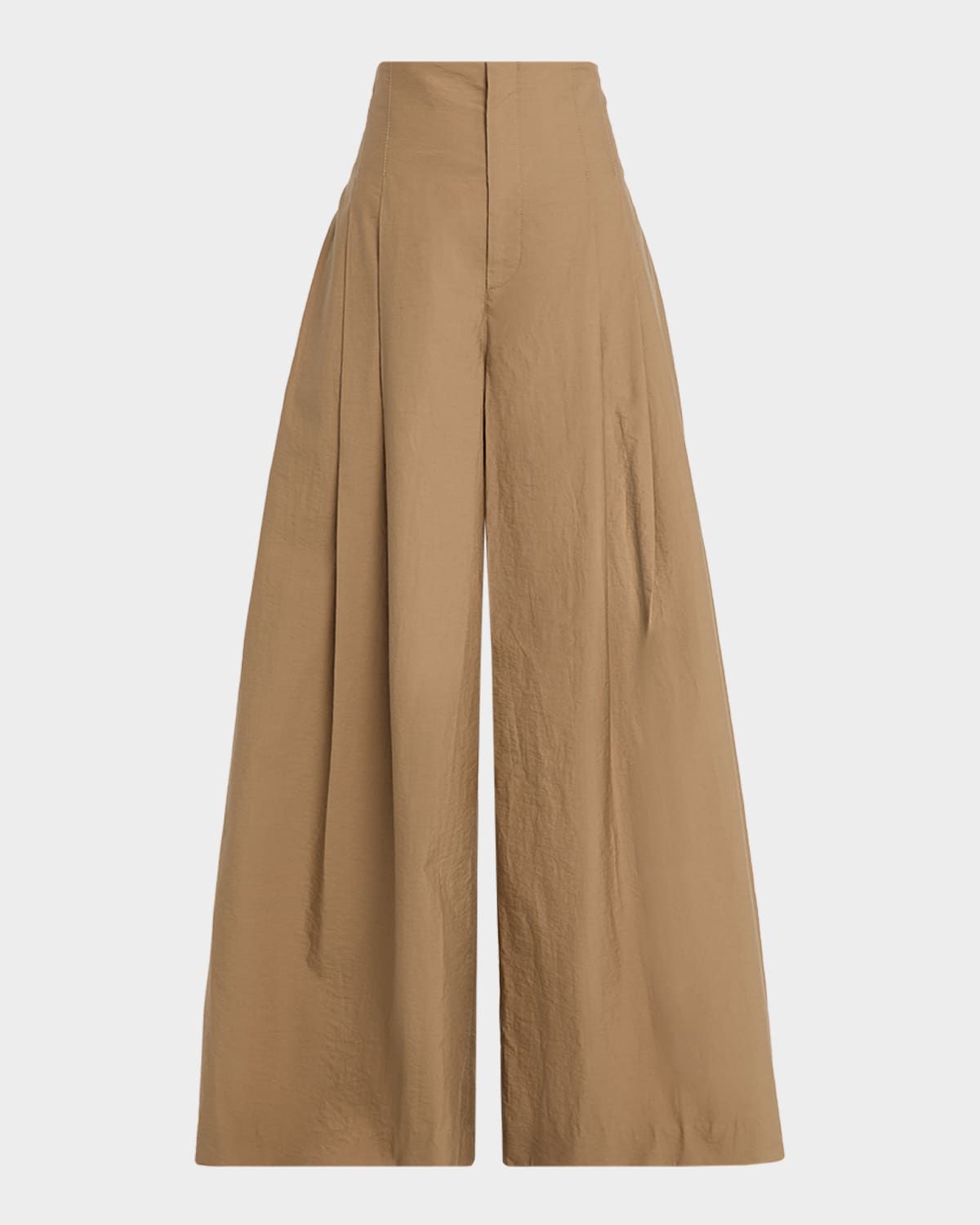 Techno Cotton Poplin Maxi Wide-Leg Trousers