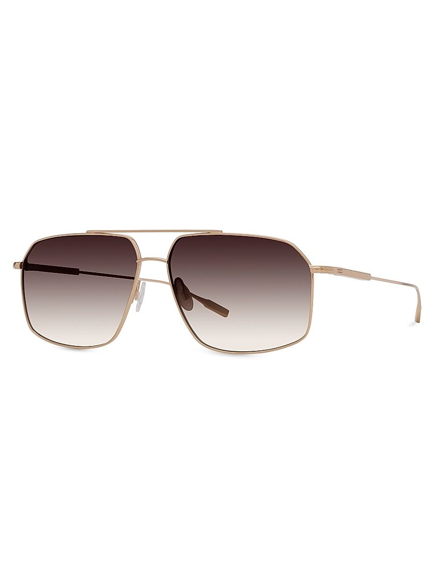 Women's Renzo 60MM Pilot Sunglasses - Gold Smokey Topaz