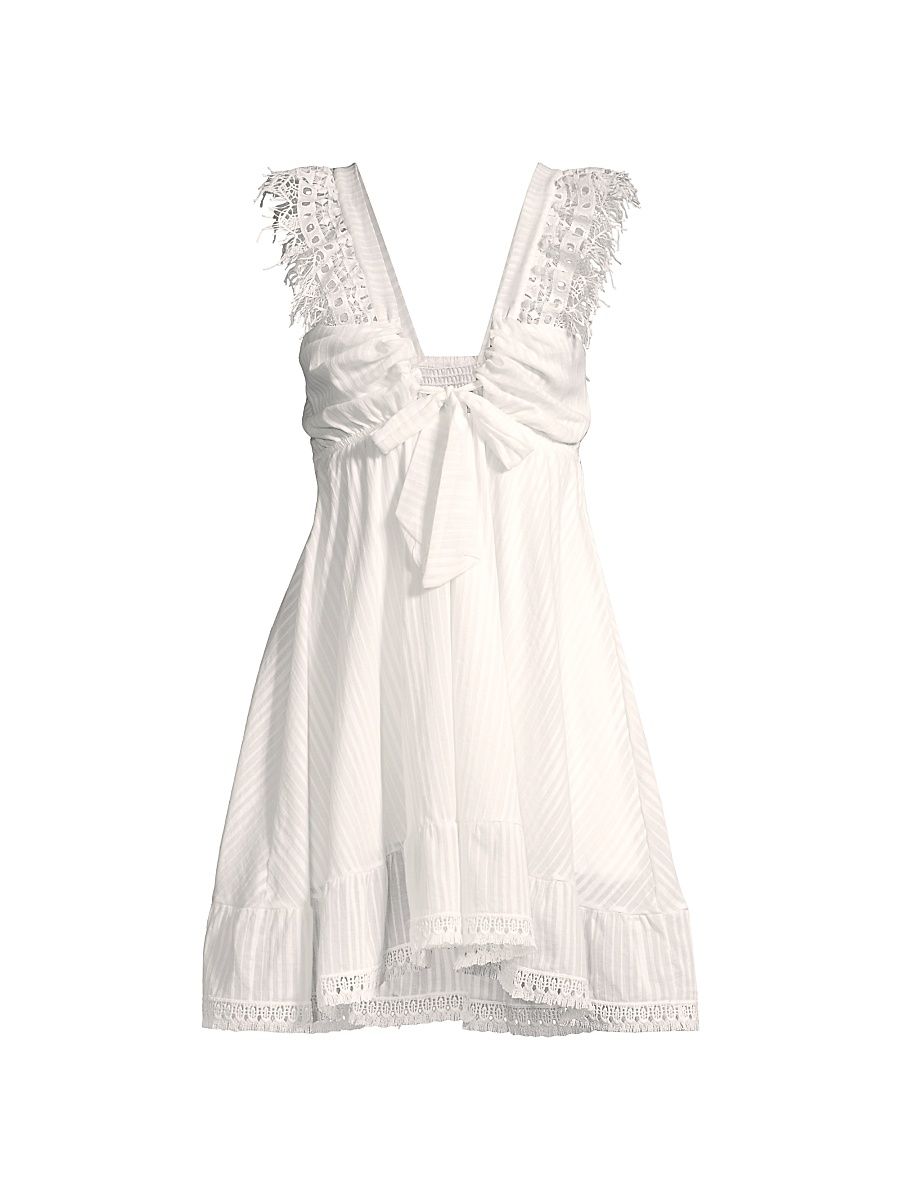 Women's Farrah Lace Trim Mini Dress - Ferra Stripe - Size XL