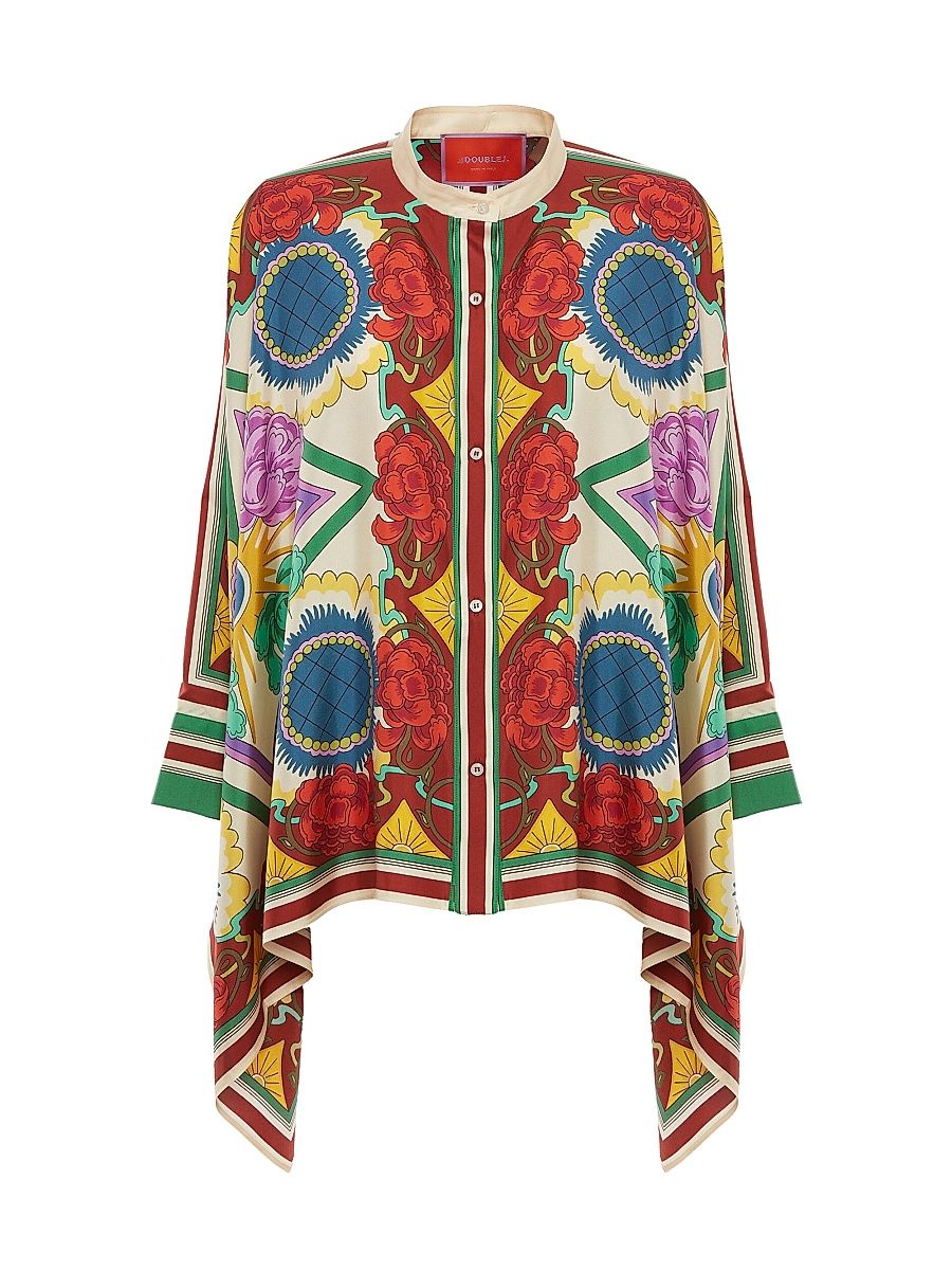 Women's Foulard Shirt - Taormina Place Ivory - Size XXS