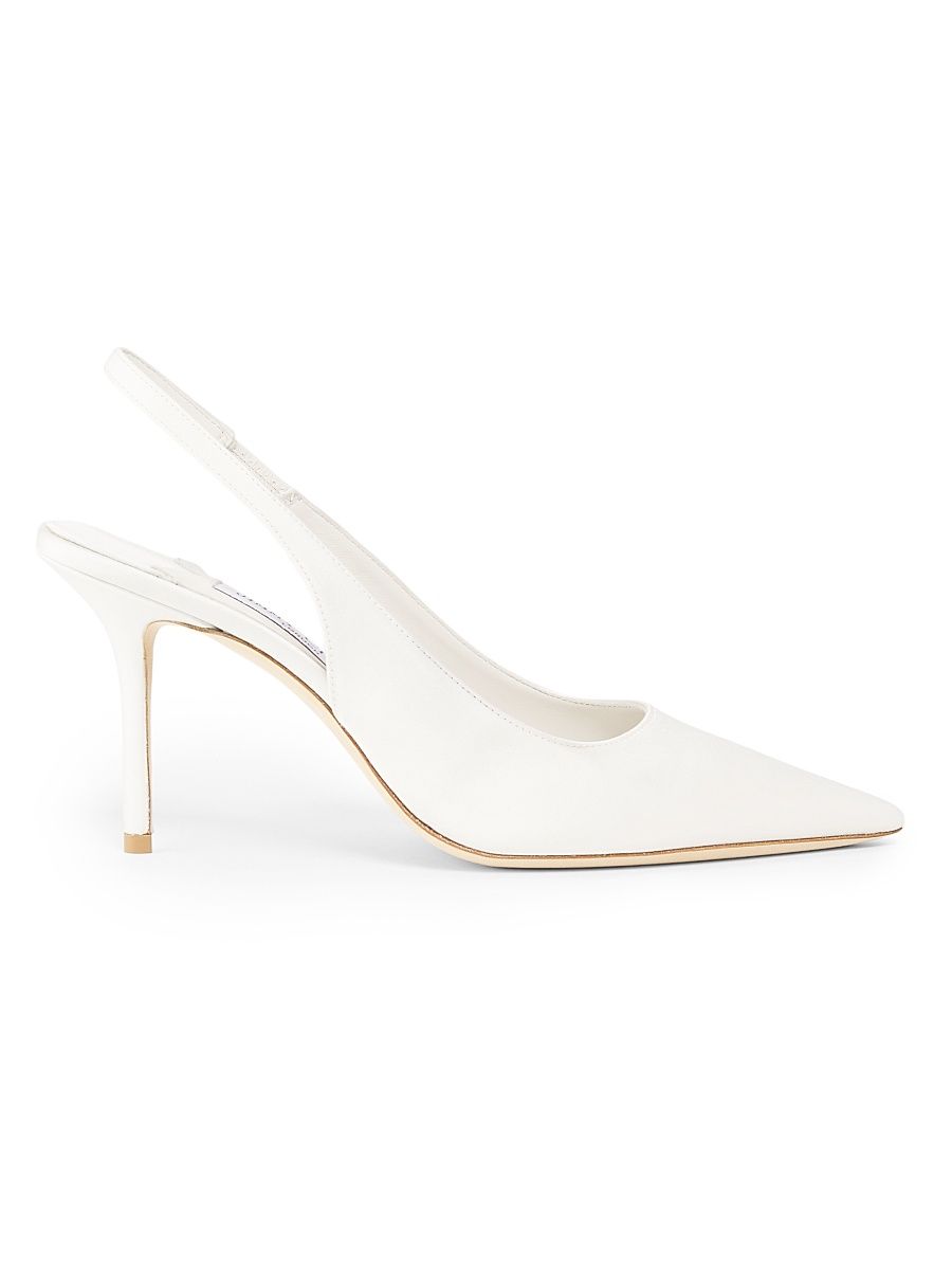 Women's Love 85MM Satin Slingback Pumps - Ivory - Size 12