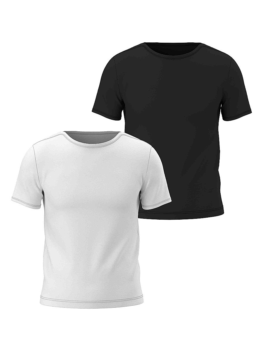 Men's 2-Pack Cotton Jersey T-Shirts - White Black - Size XL