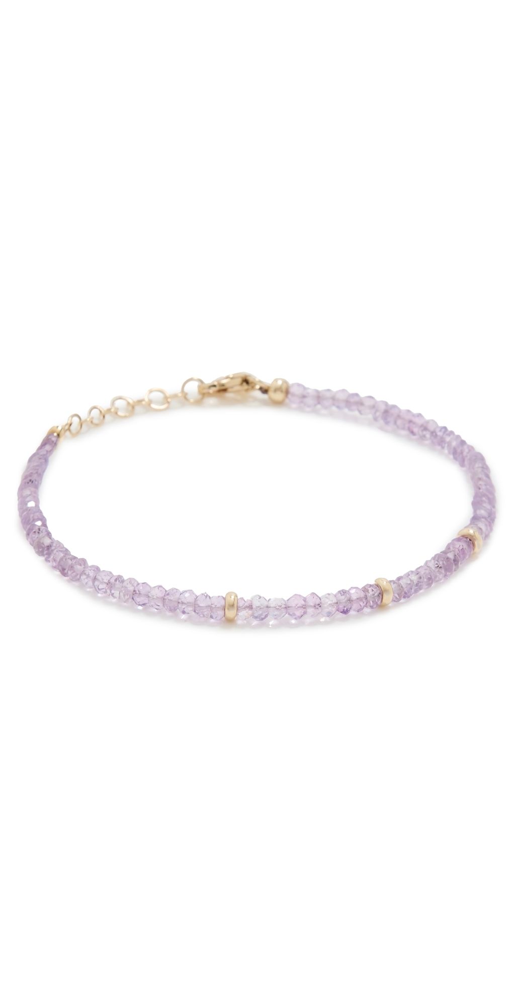 EF Collection 14k Amethyst Birthstone Bead Bracelet 14k Yellow Gold One Size