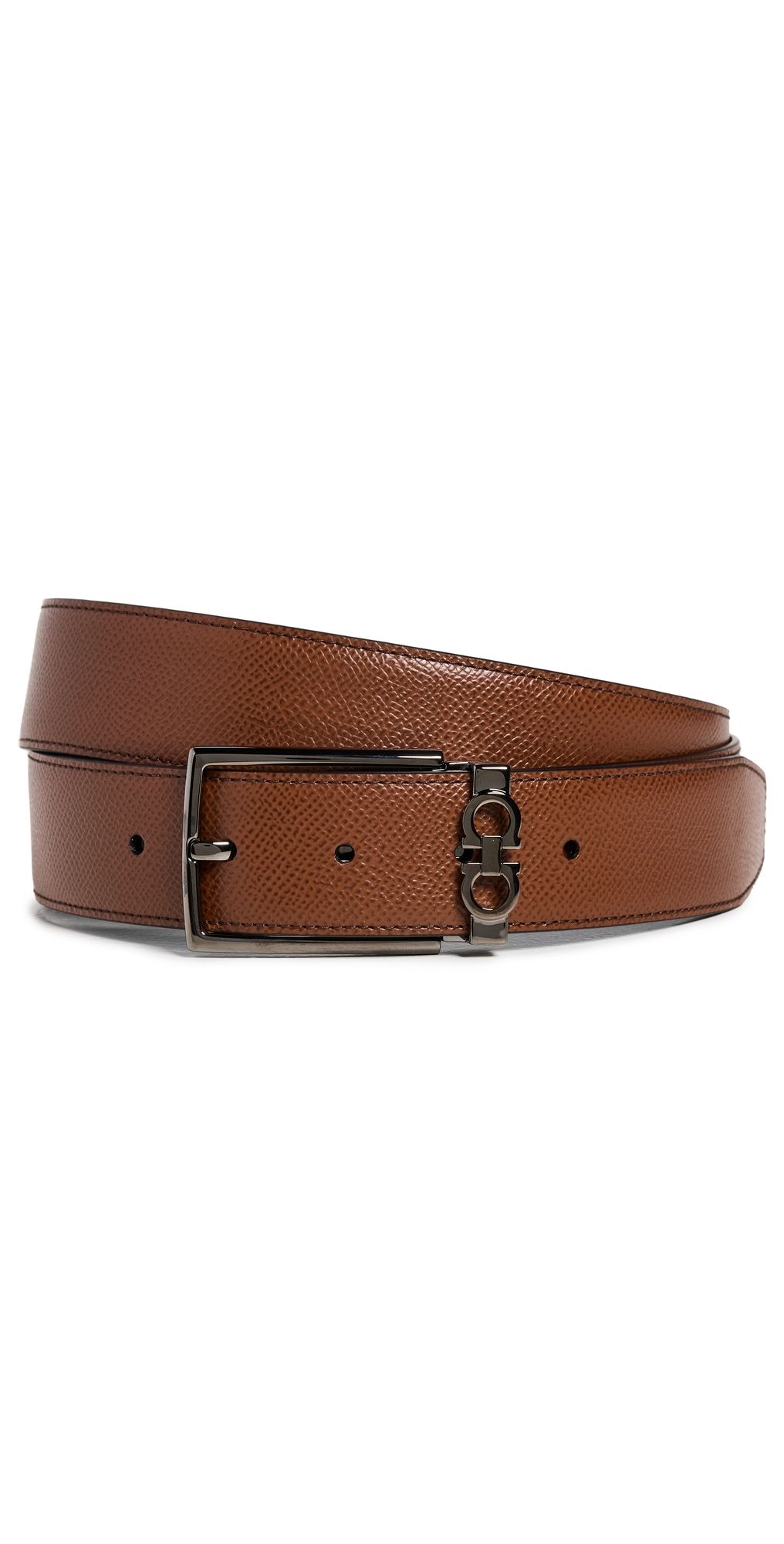 FERRAGAMO Classic Buckle Reversible Belt Radica/Nero 105