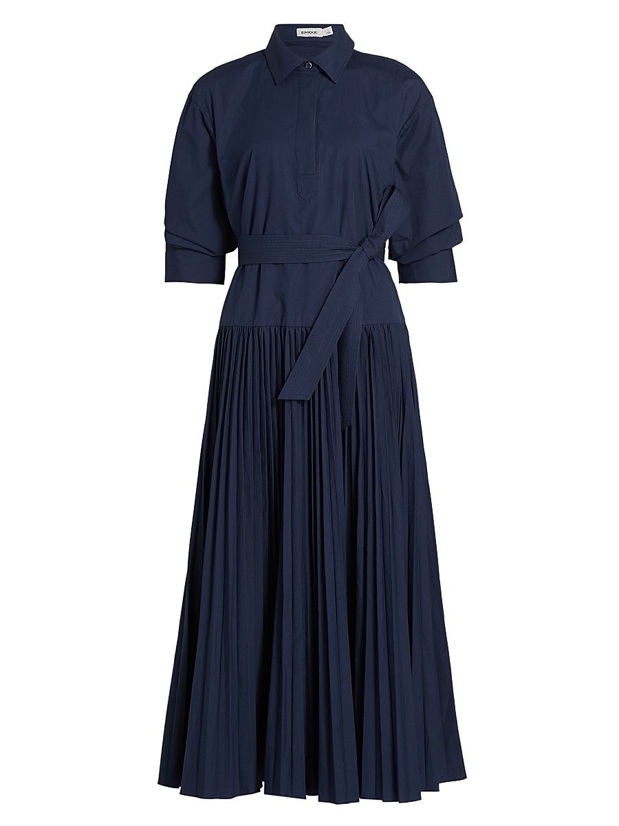Women's Arlo Belted Maxi Shirtdress - Midnight - Size XS