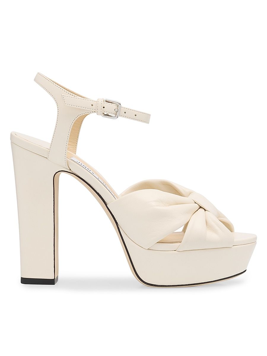 Women's Heloise 120MM Leather Platform Sandals - White - Size 12