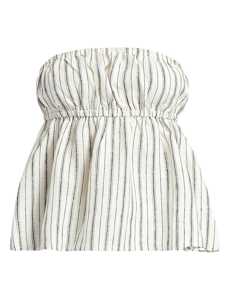 Women's Inez Linen Strapless Top - Elsie Stripe - Size 8