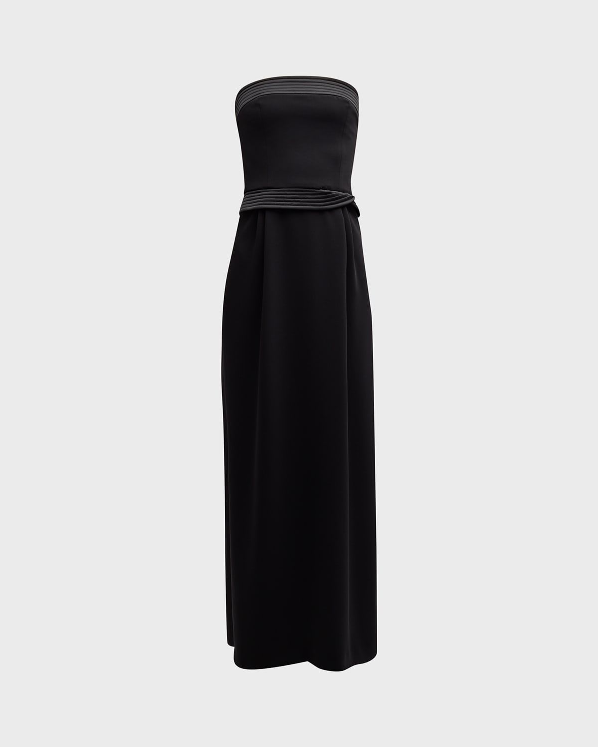 Strapless Pleated Column Gown