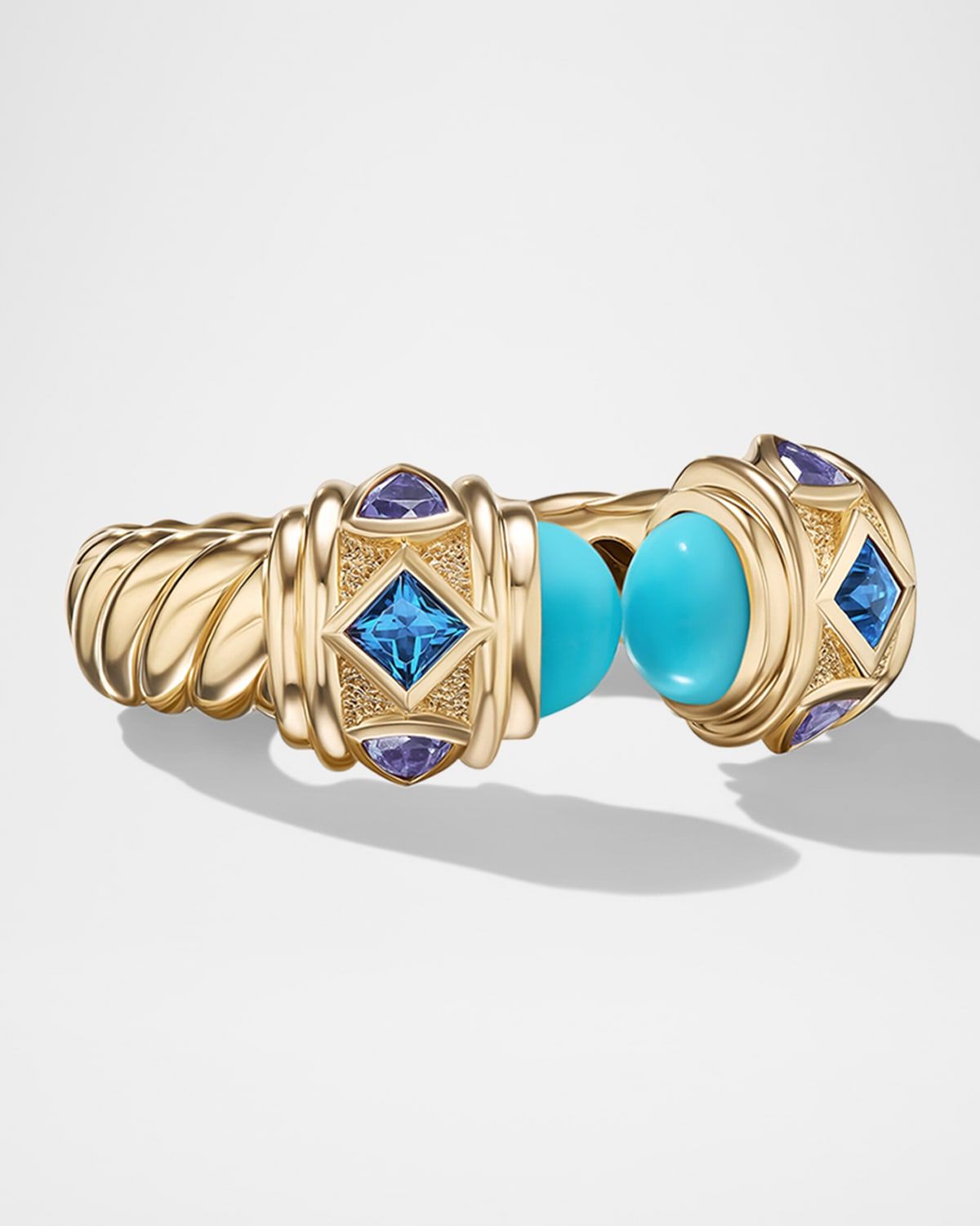 Renaissance Ring with Gemstones in 18K Gold. 6.5mm