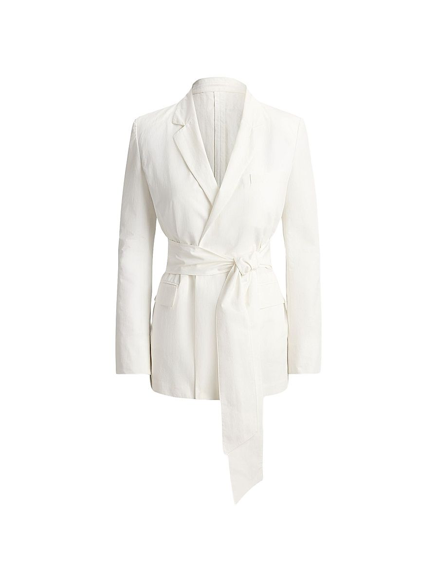 Women's Carlotta Peached Cotton-Blend Jacket - White - Size 8