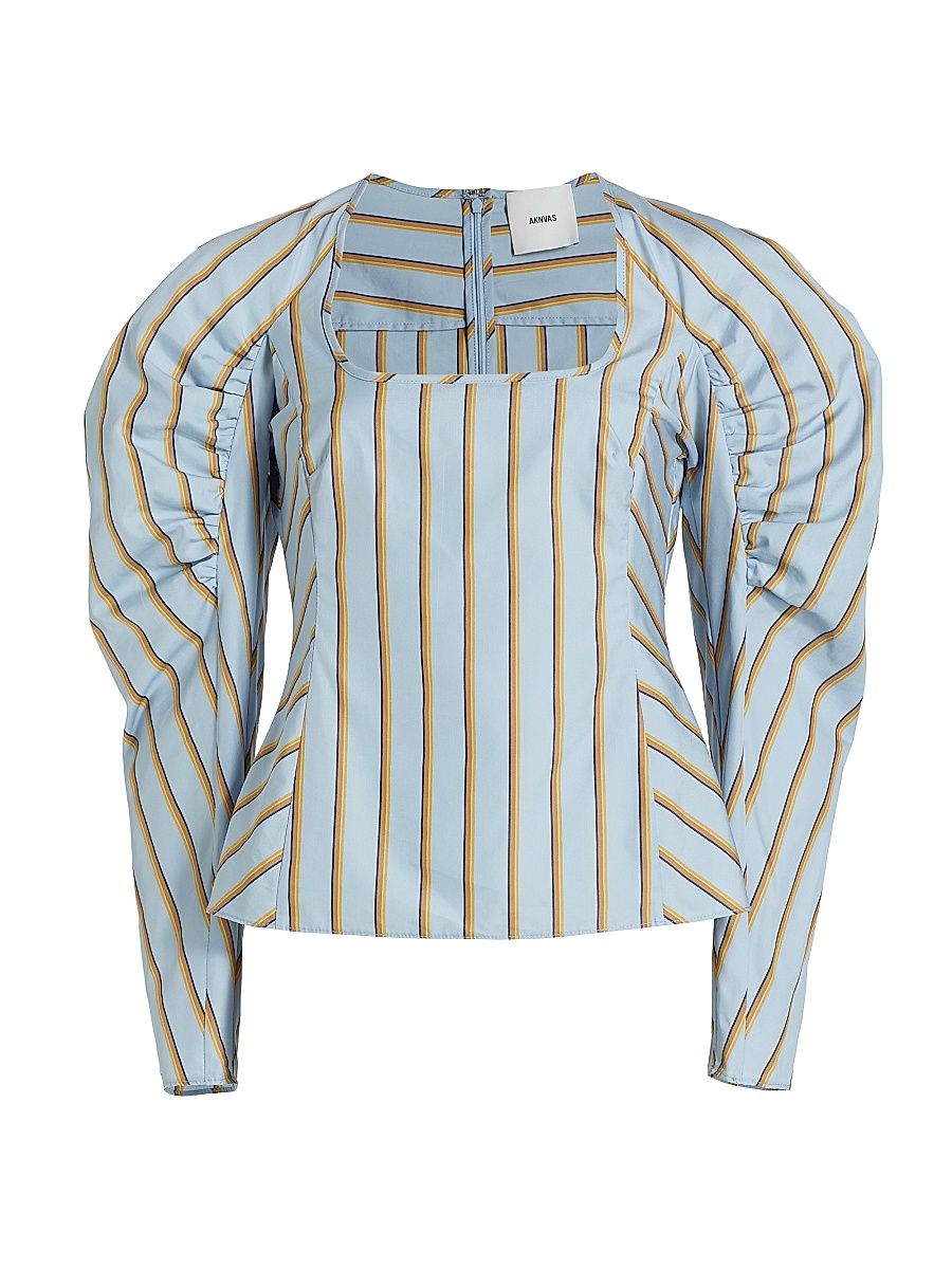 Women's Karini Puff-Sleeve Top - Fog - Size 2