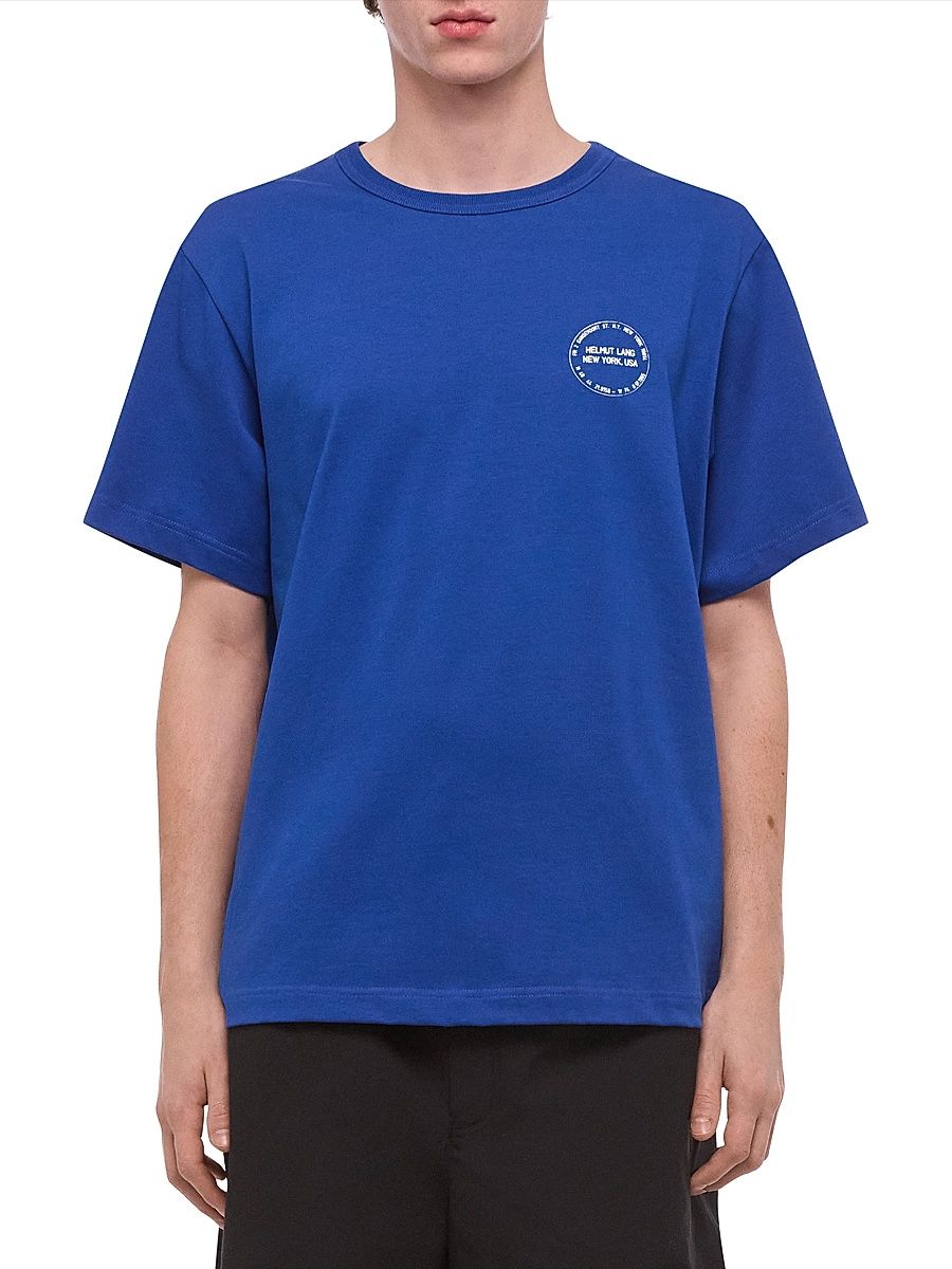 Men's Stamp Logo Cotton T-Shirt - Pacific Blue - Size XL