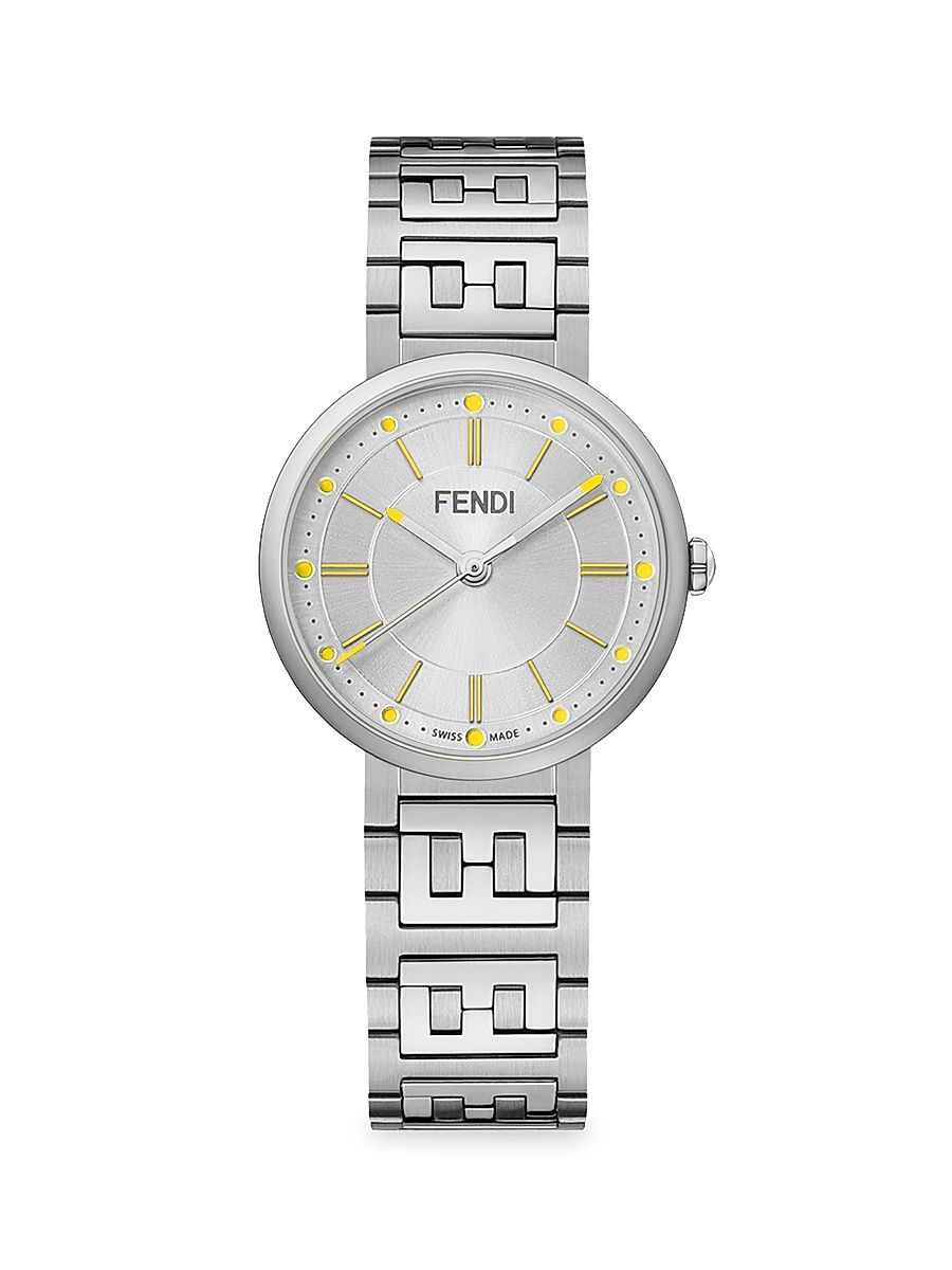 Men's Forever Fendi Sterling Silver Bracelet Watch - Silver Multi