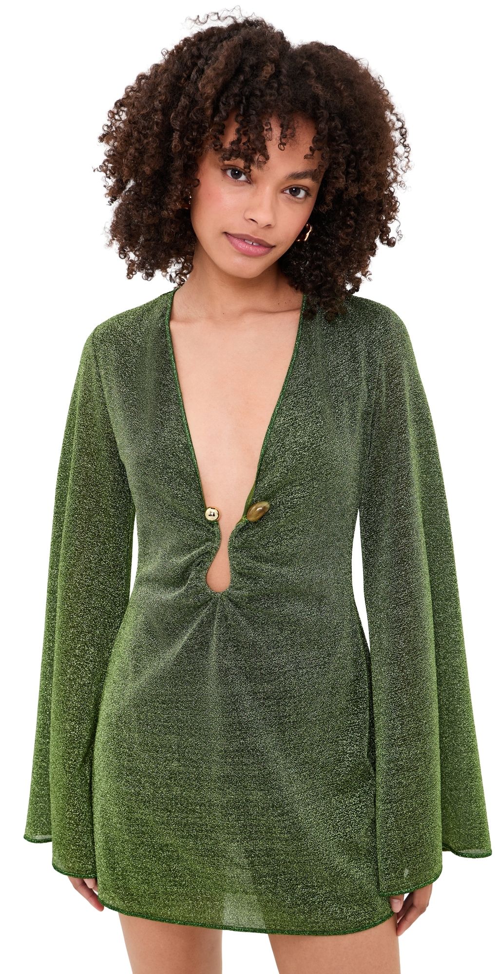 Oseree Lumiere Stones Caftan Green L