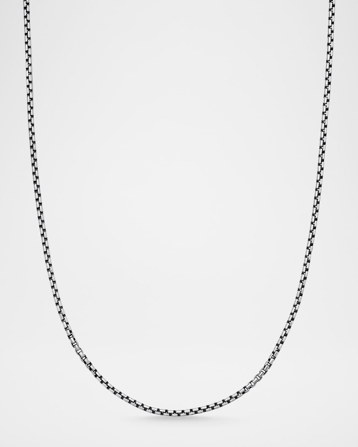 1.7mm Men & apos;s Box Chain Necklace in Silver