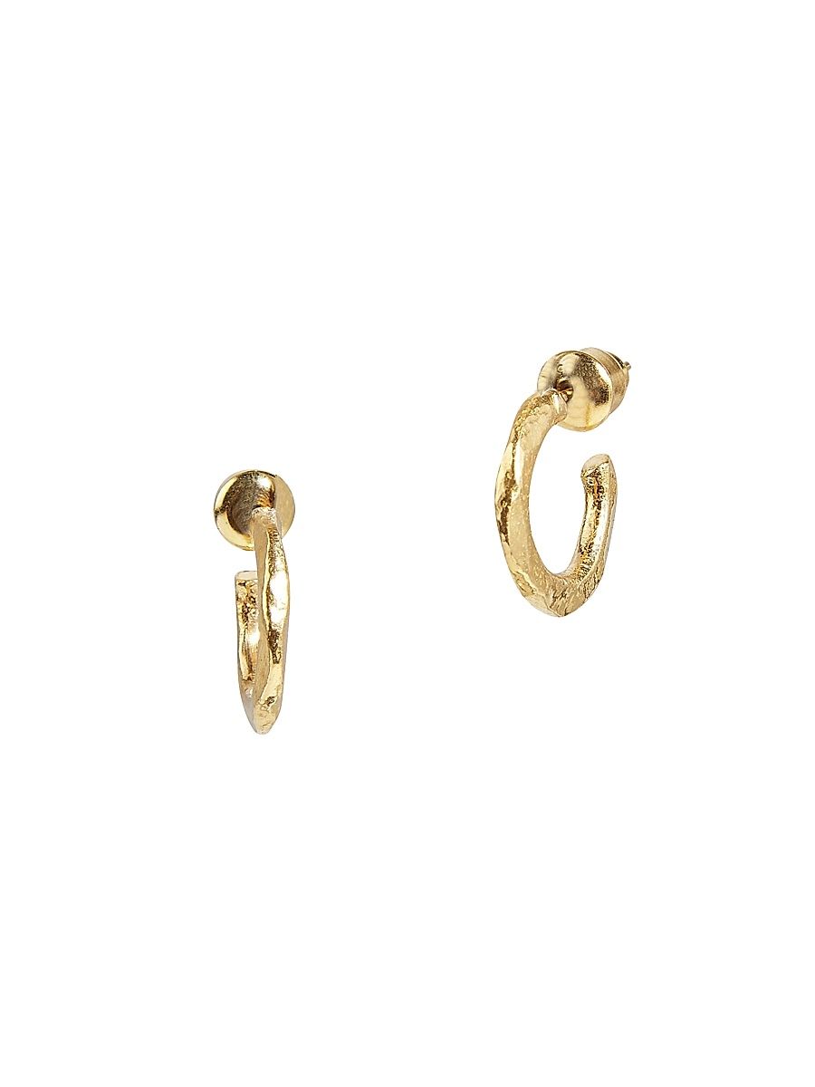 Women's Thor 24K Yellow Gold Small Hoop Earrings - Yellow Gold