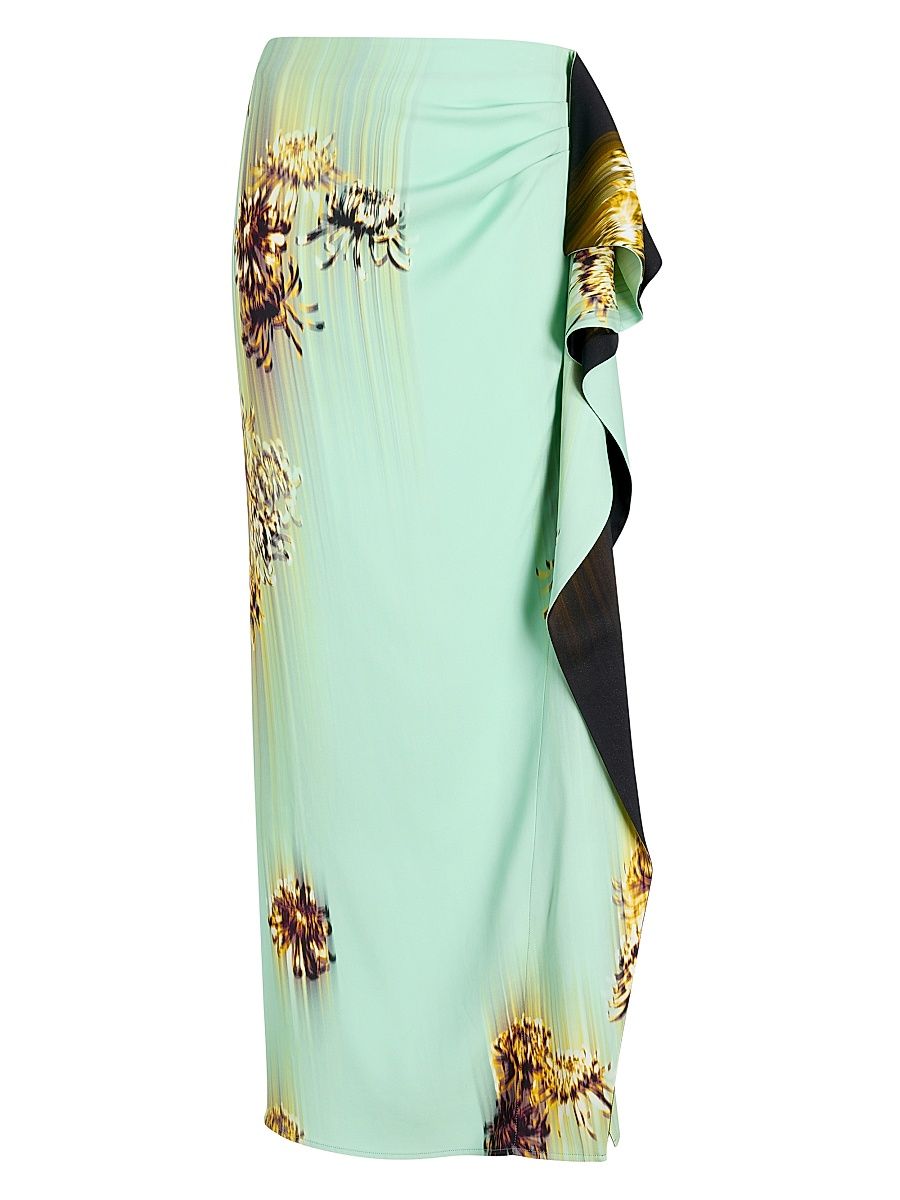 Women's Cella Printed Ruffled Maxi Skirt - Glass Multi - Size 12