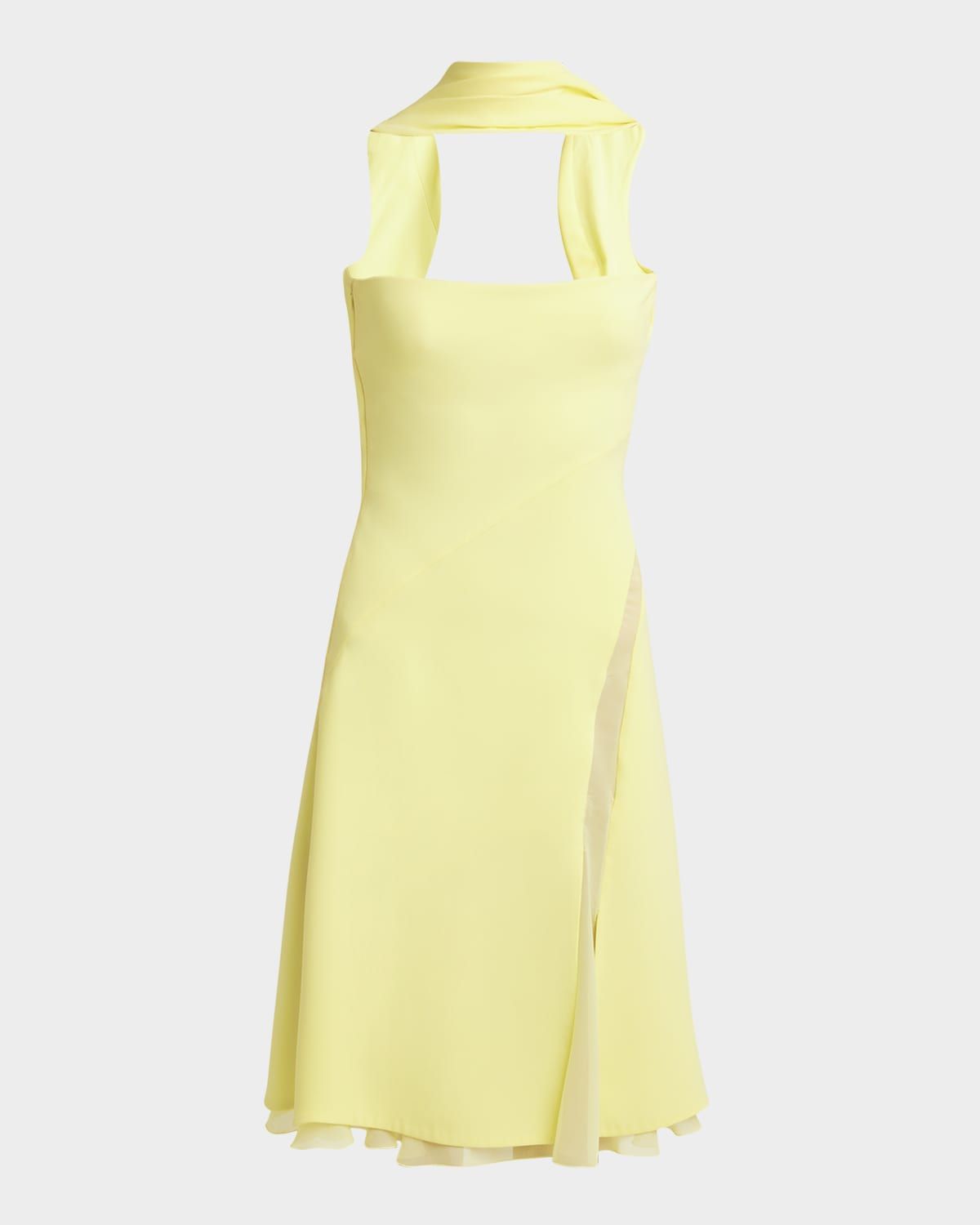 Halter Silk Cady Mini Cocktail Dress