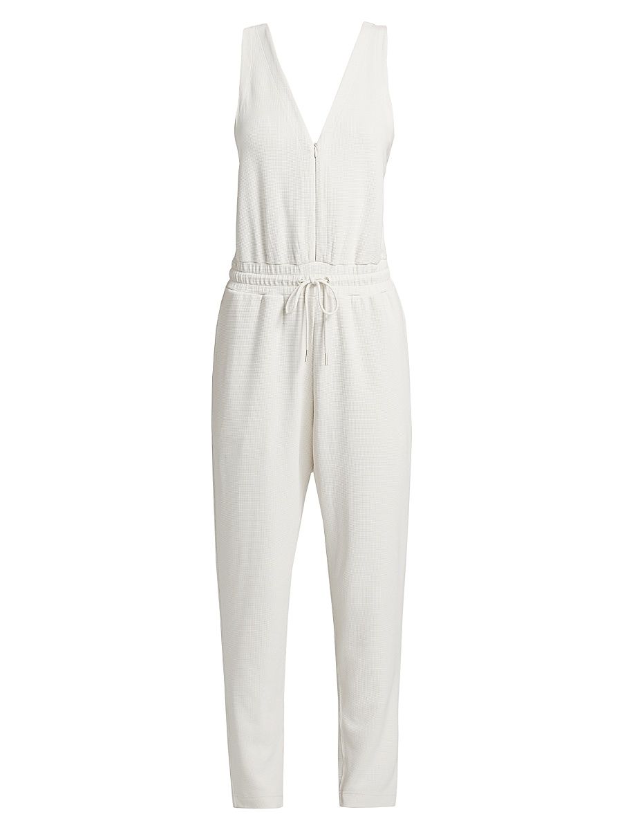 Women's Waffle Scuba Tank Jumpsuit - Moonstone - Size XS