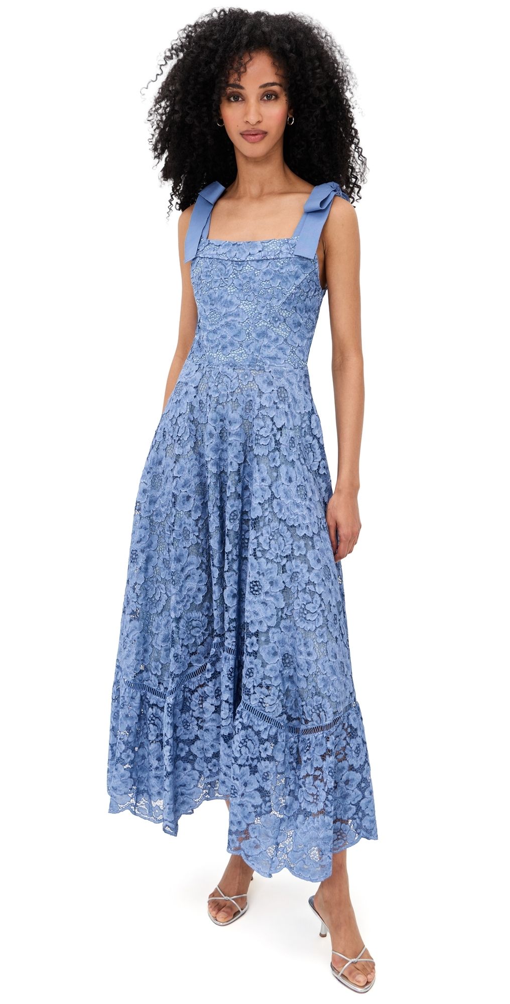 ALICE + OLIVIA Rosalee Lace Bustier Maxi Dress INDIGO 4