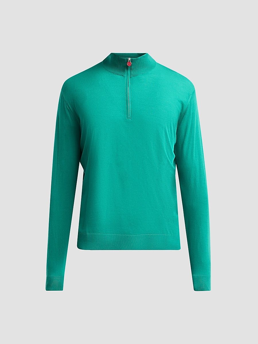 Men's Wool Mock Turtleneck Sweater - Jade Green - Size XXL