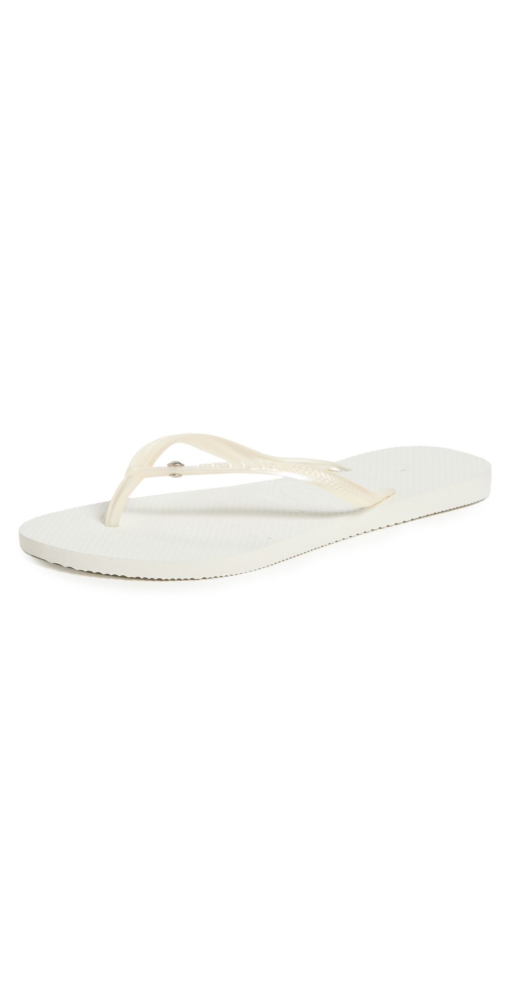Havaianas Slim Crystal Flip Flops White 7/8