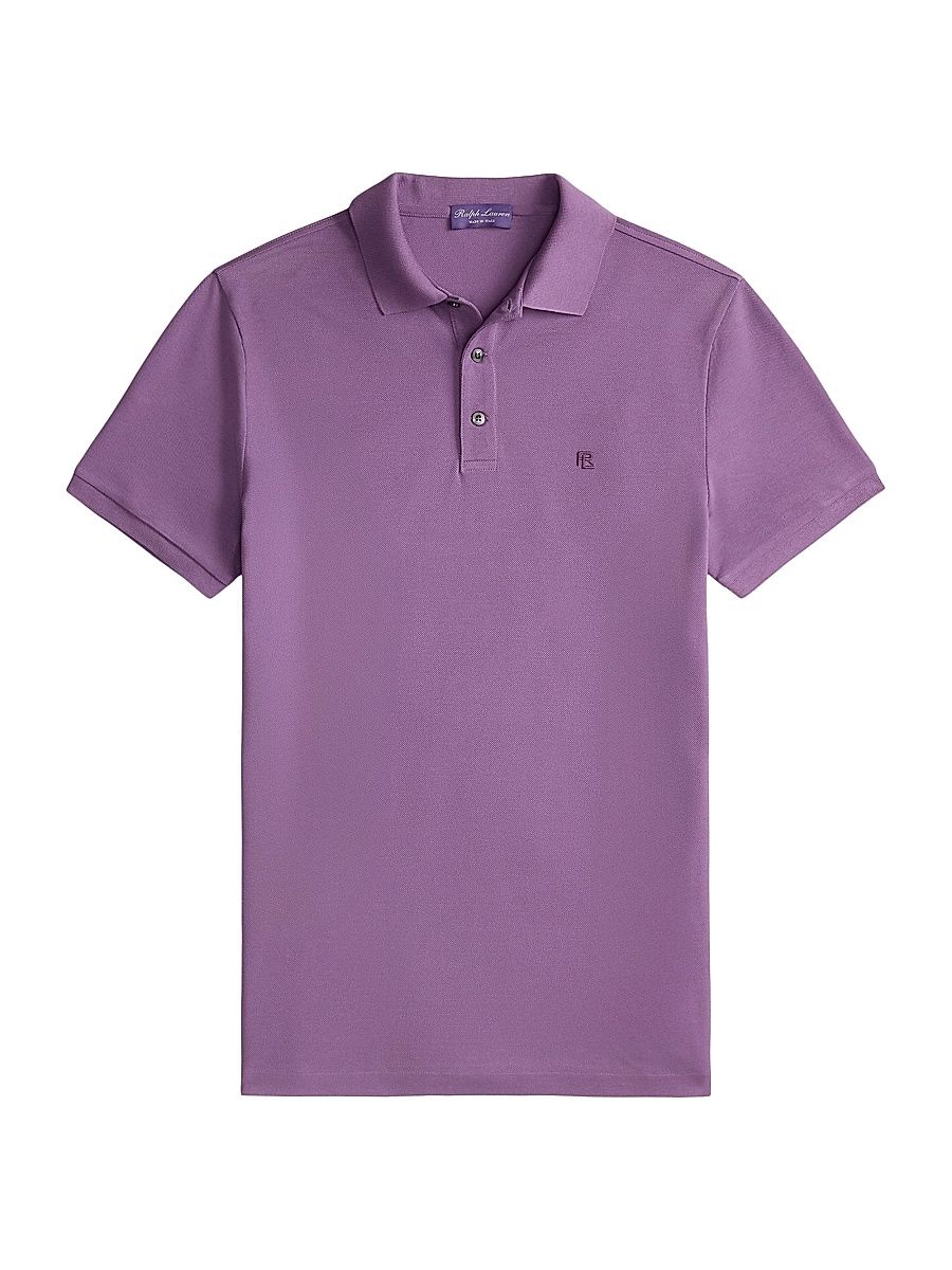 Men's Custom Slim-Fit Piqué Polo Shirt - Fig Purple - Size XXL