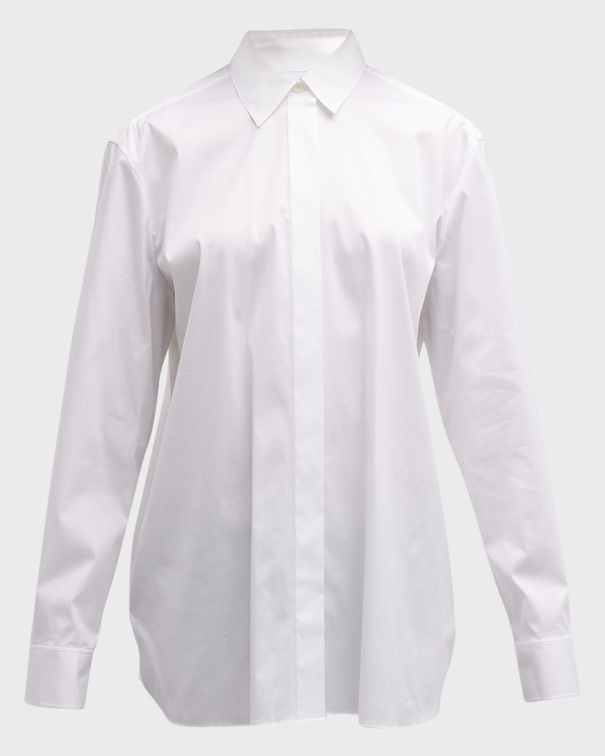 Classic Button-Front Boyfriend Shirt