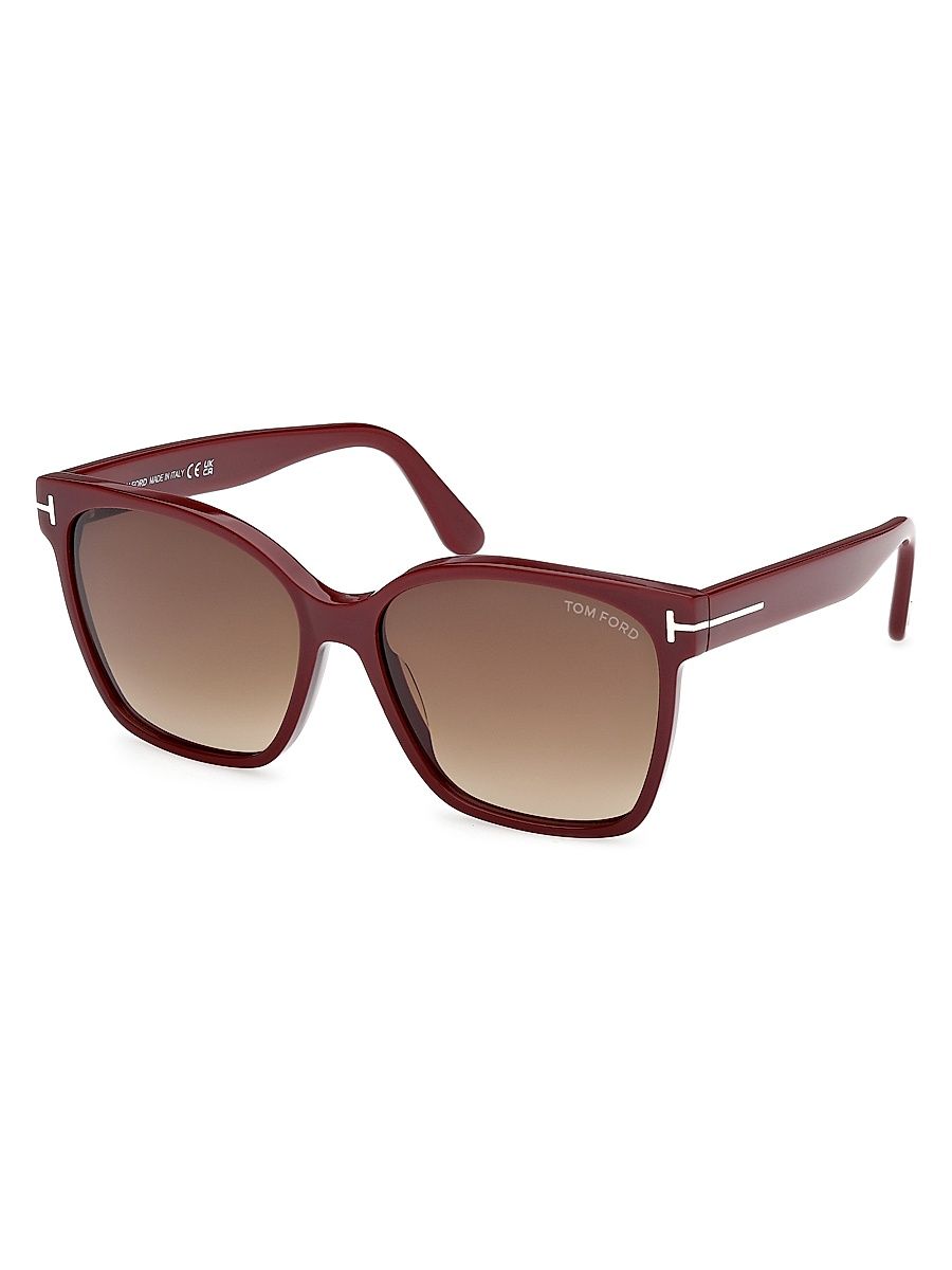 Women's Iris 56MM Butterfly Sunglasses - Bordeaux Brown