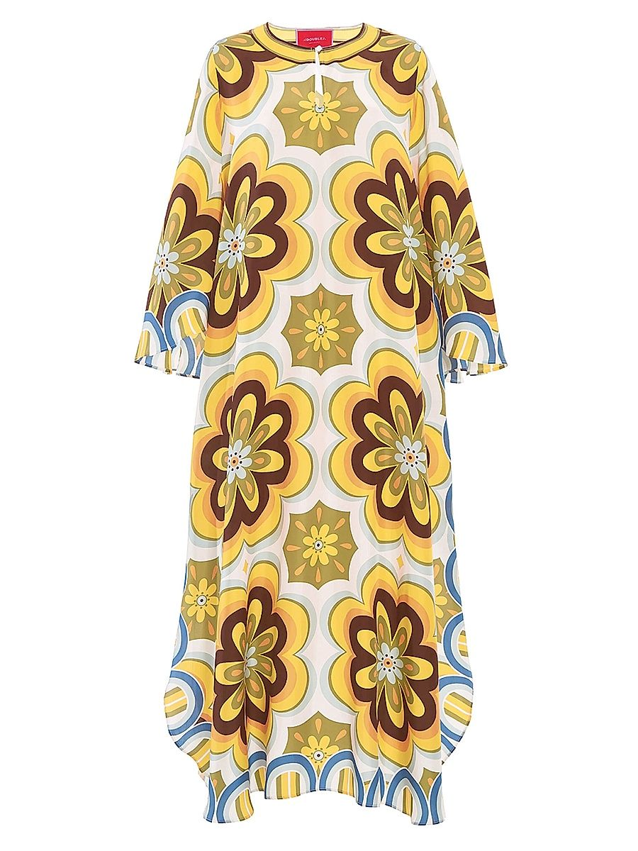 Women's Flying Kaftan Dress - Mustard Yellow - Size Large