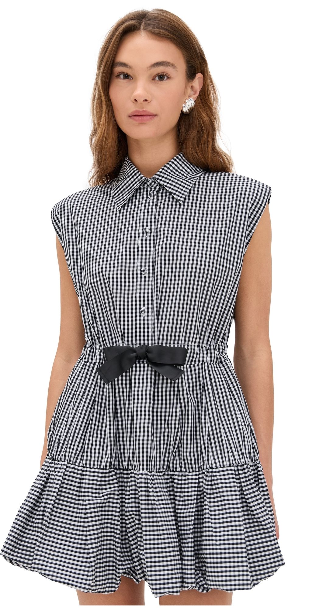 Sea Neci Gingham T-Shirt Bubble Mini Dress Multi XL