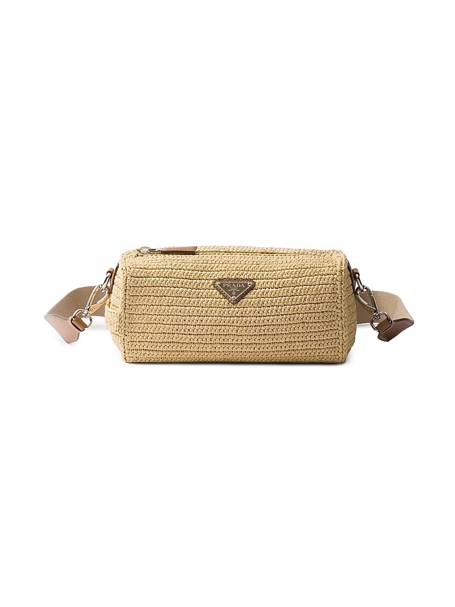 Men's Crochet Shoulder Bag - Beige Khaki