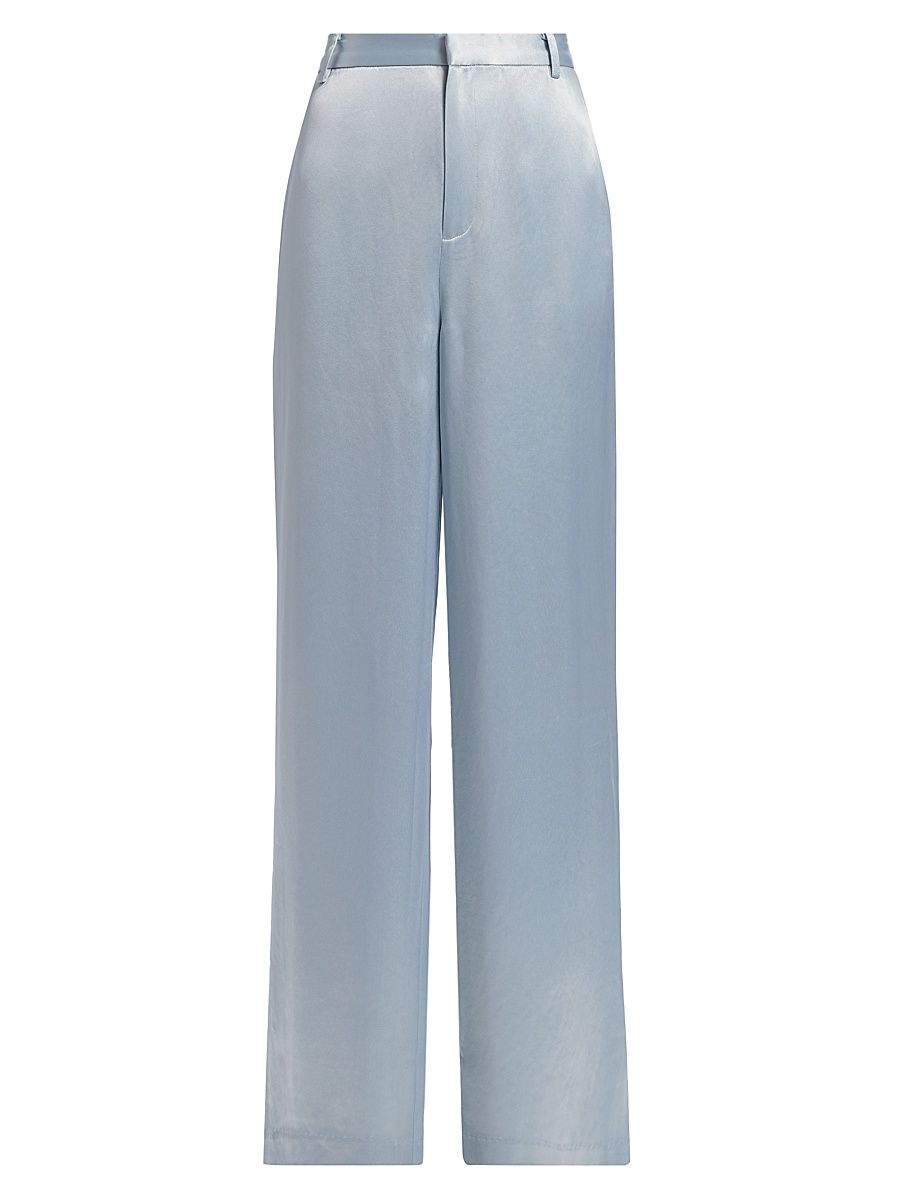 Women's Esme Satin Pants - Sky Blue - Size XL