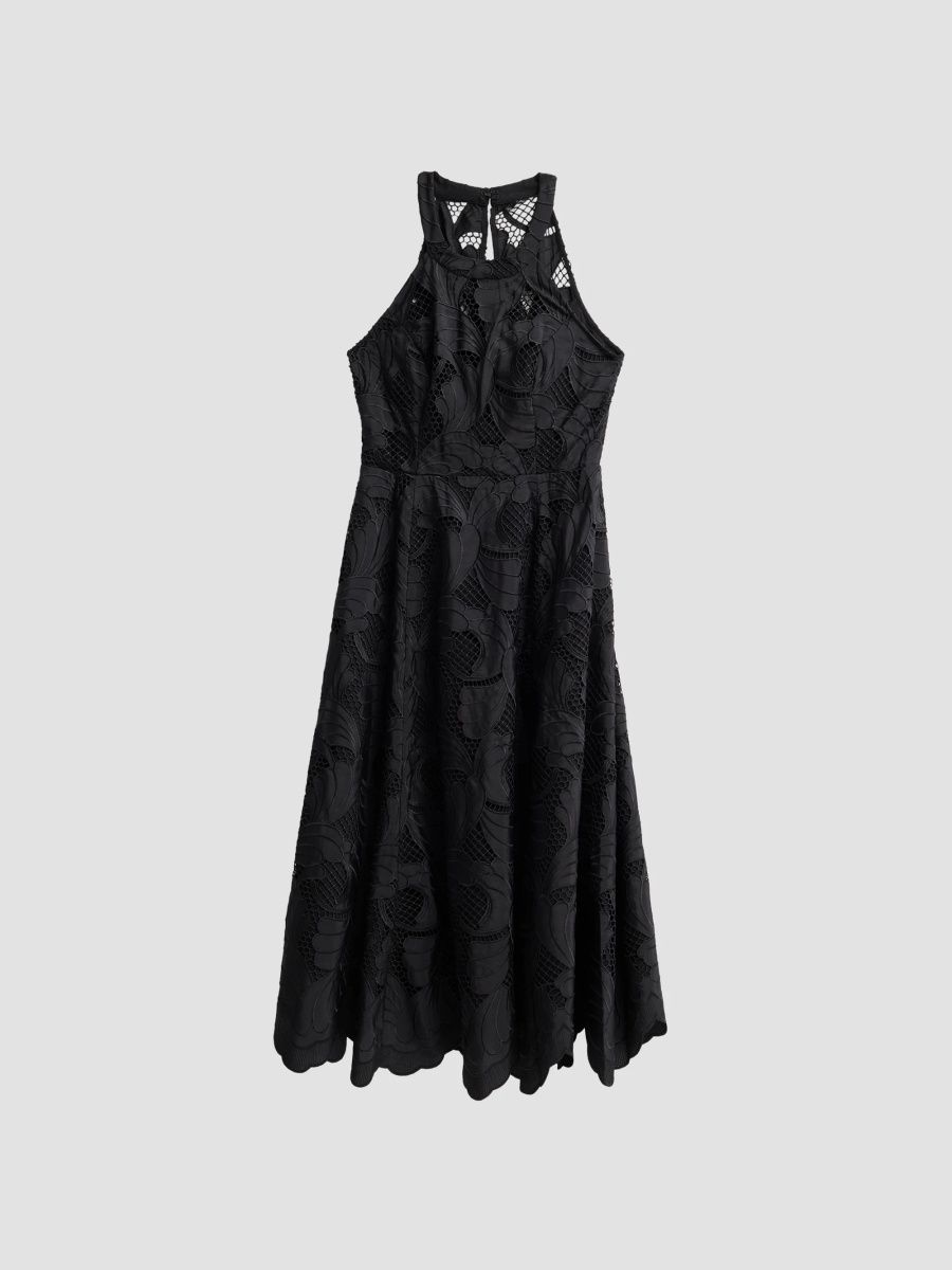 Lilly Pulitzer Women's Denise Lace Midi Dress - Noir Sway - Size 16