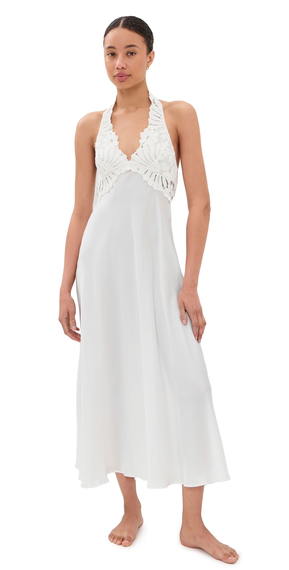 Free People Petal Party Midi Dress Clean Ivory L
