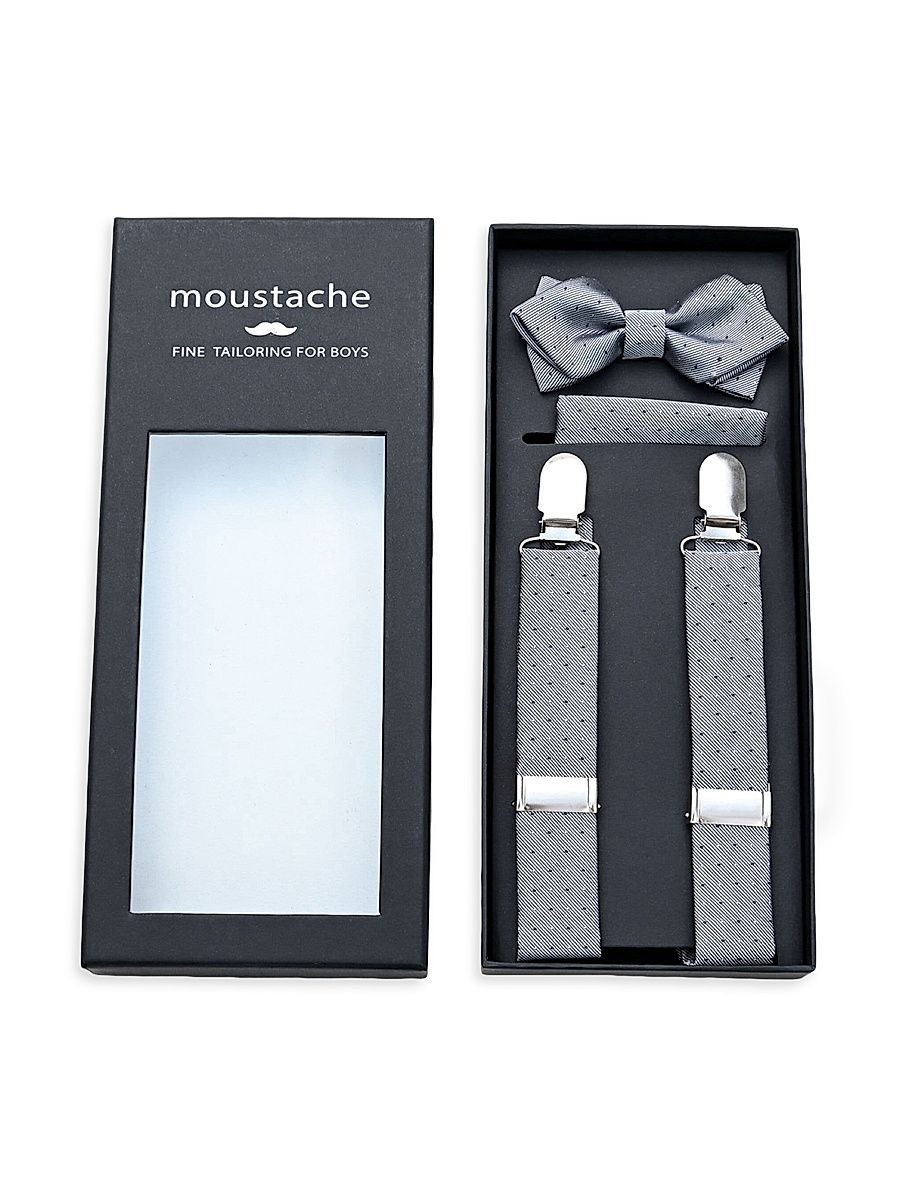 Dotted Suspender Set - Silver