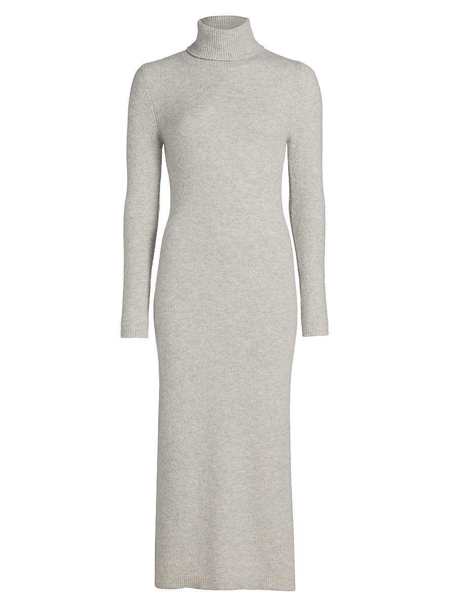 Women's Stretch-Cashmere Body-Con Midi-Dress - Grey - Size Large