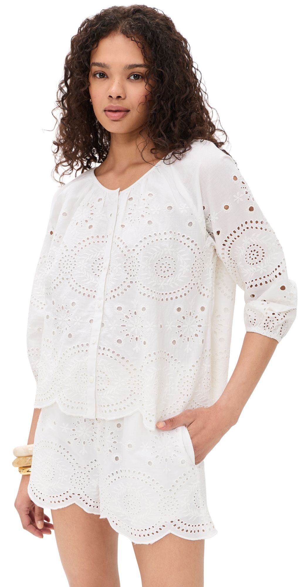 Marea Sophie Top White Eyelet M