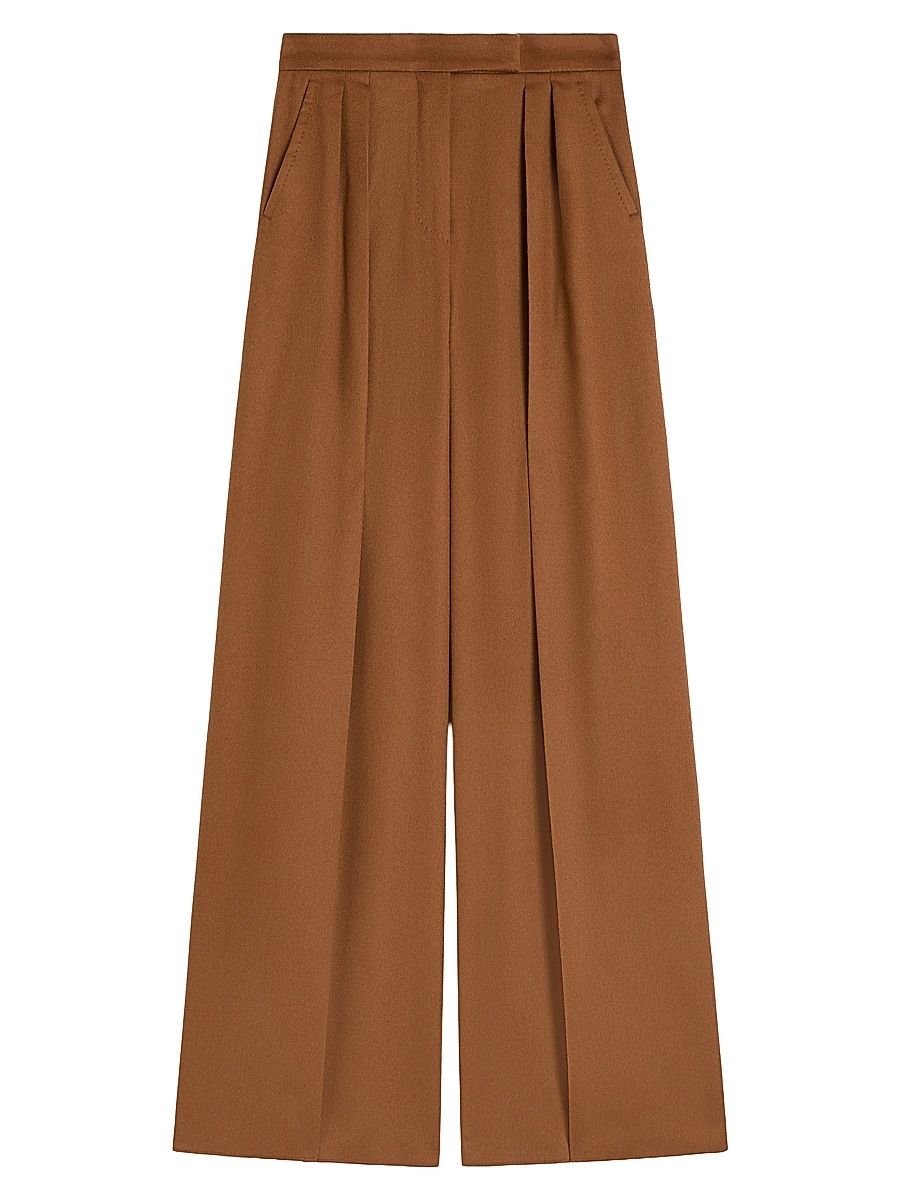 Women's Wide Camel Trousers - Tobacco - Size 16