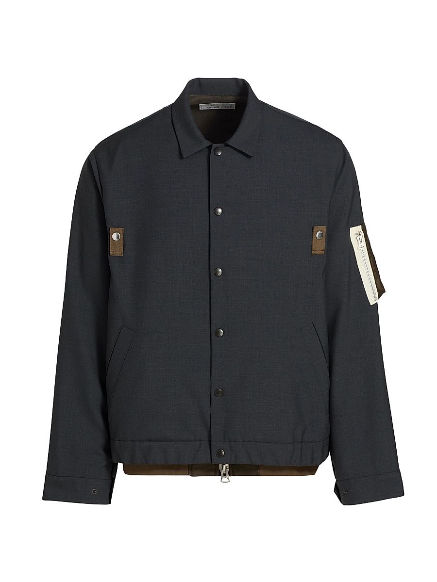 Men's Suiting Nylon Twill Blouson Jacket - Gray - Size XL