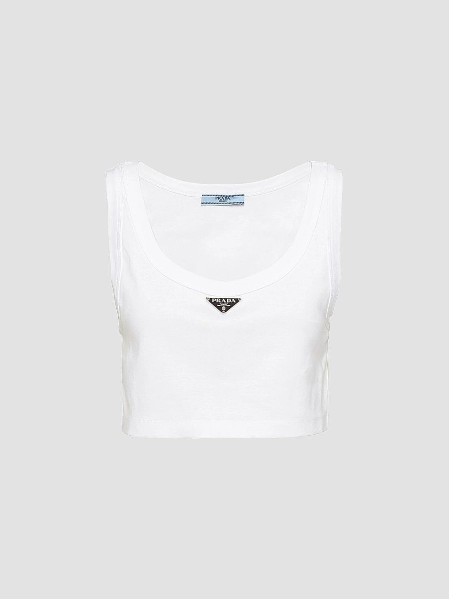 Prada Women's Jersey Top - White - Size 10