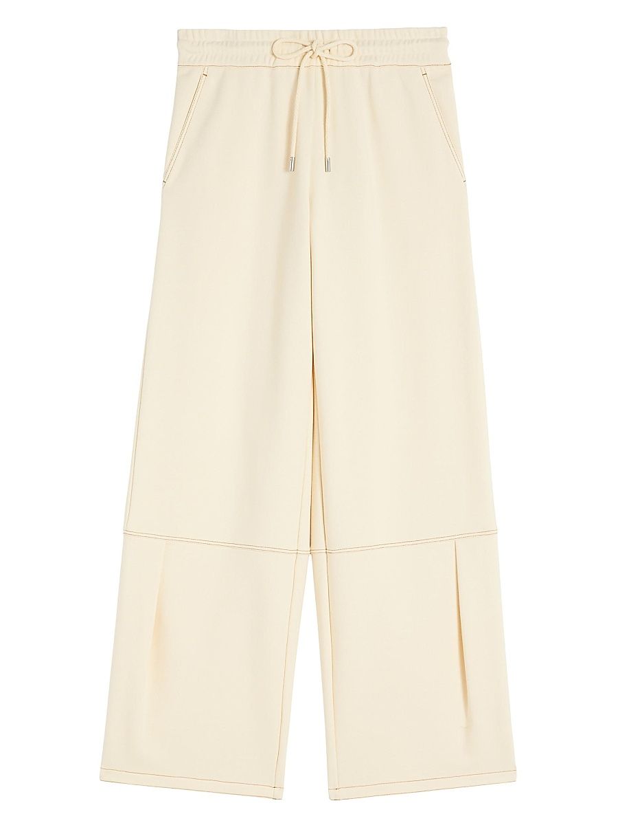 Women's Cotton Fleece Trousers - Ivory - Size XL