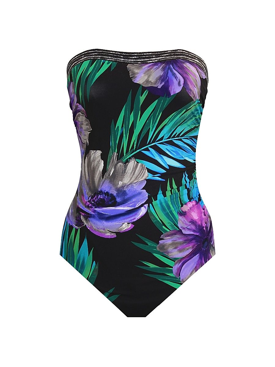 Women's Flora Aura Avanti One-Piece Swimsuit - Black Multi - Size 12