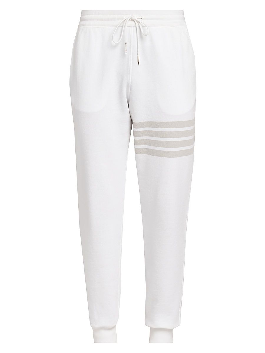 Men's 4 Bar Loopback Overdyed Sweatpants - White - Size XXL