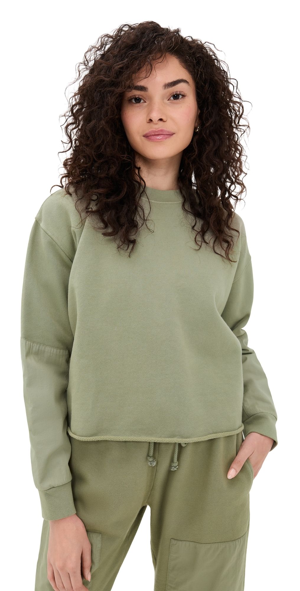 Leset Jamie Patch Crew Neck Sweatshirt Sage (29473-B) L