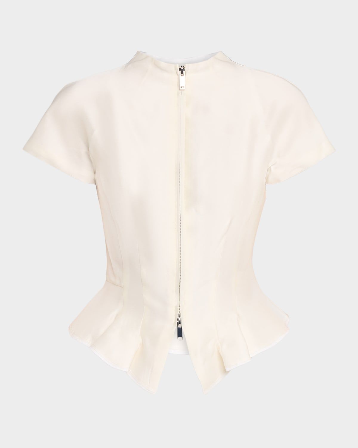 Maelle Zip-Front Peplum Top