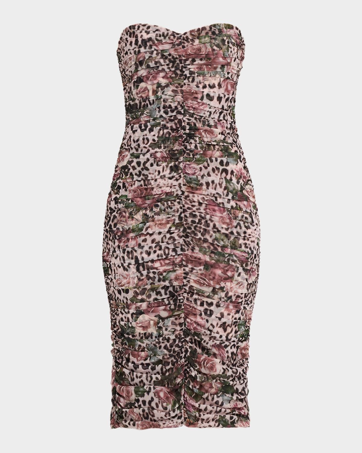 Caprice Ruched Strapless Midi Dress