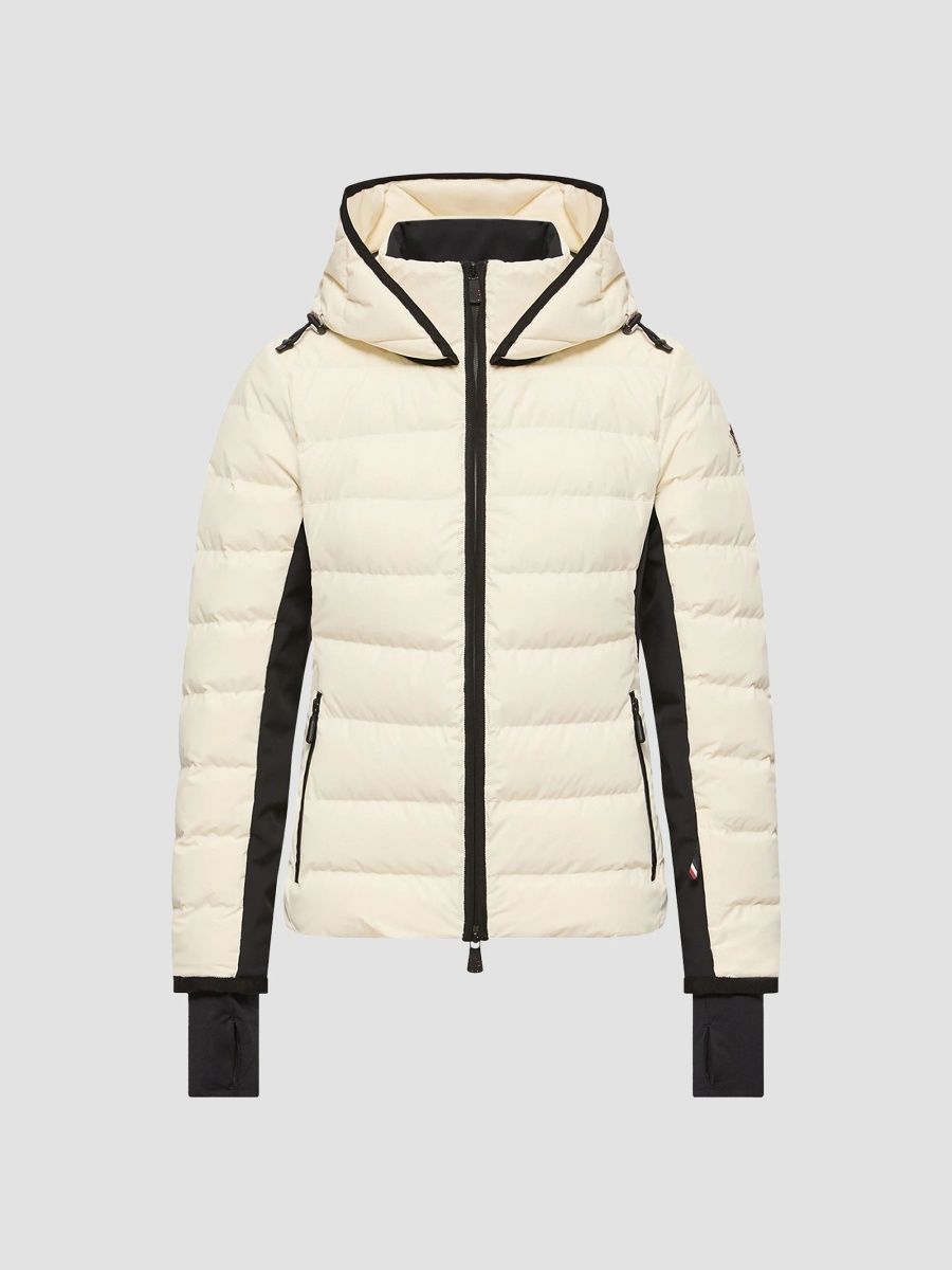 Moncler Women's Lamouras Hooded Down Ski Coat - White Ivory - Size XS