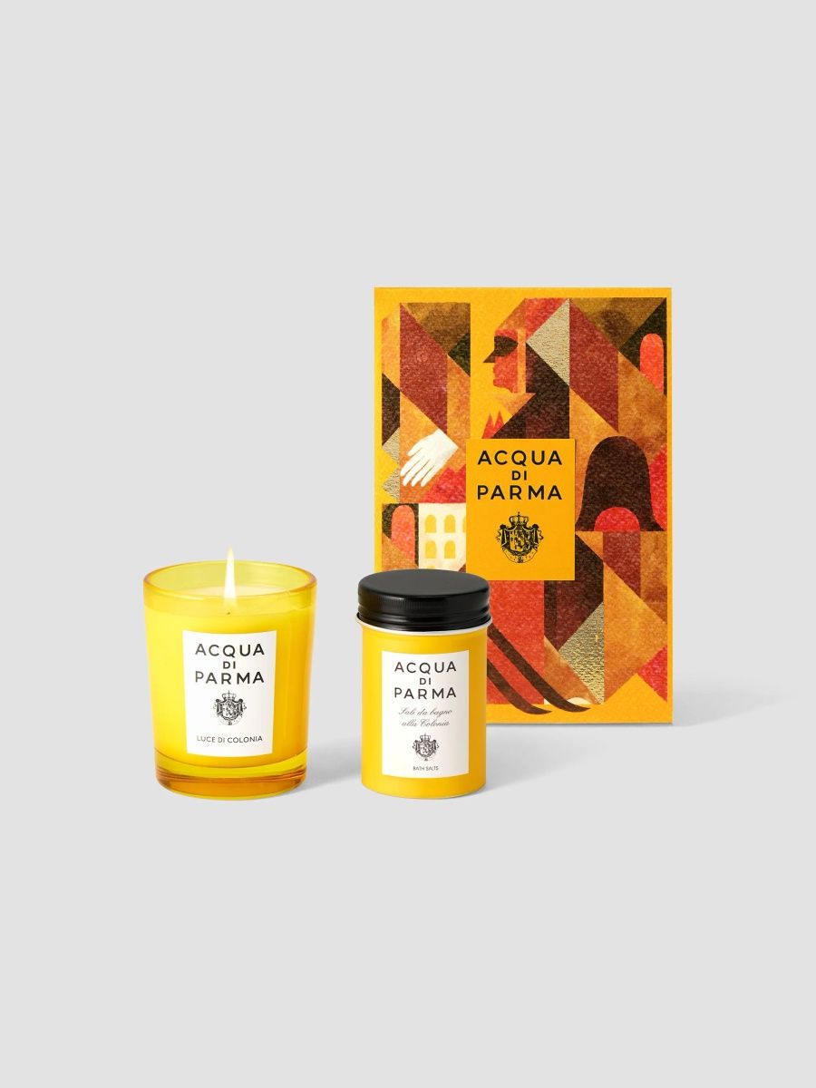 Acqua di Parma Holiday 2-Piece Luce Di Colonia Scented Candle & Bath Salts Set