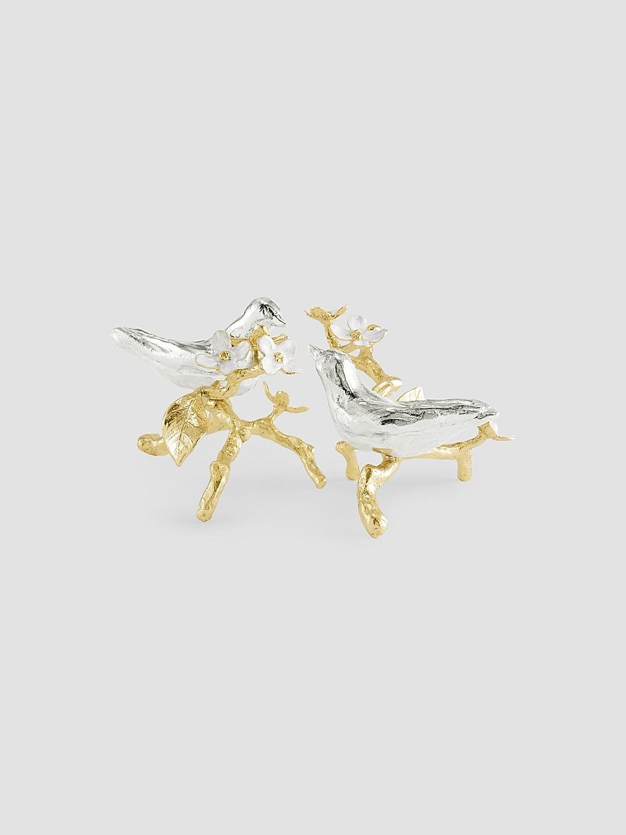 Lovebirds Silver & Gold 2-Piece Decorative Object Set